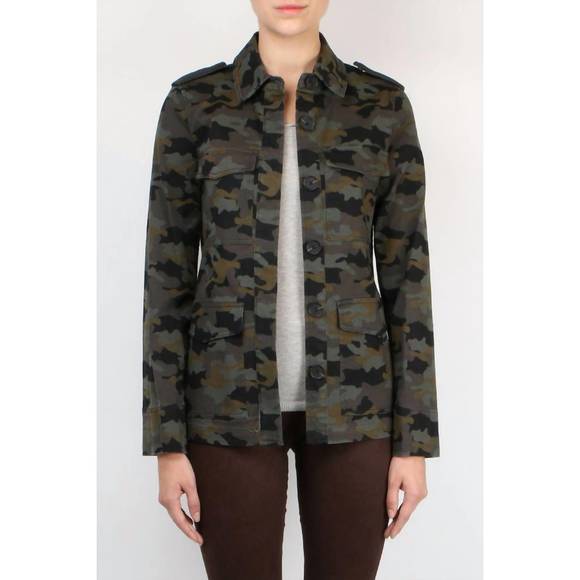 NEW L'AGENCE cromwell military jacket in gunmetal camo - Picture 3 of 4